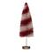 Hello Honey® 13" Red & Cream Striped Sisal Bottle Brush Swirled Tree with Wood Base